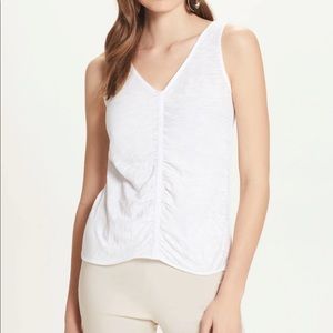Goldie White ruched tank size medium New without tags